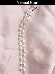 1 par de pendientes de perlas de agua dulce naturales, pendientes de perlas blancas colgantes para mujer, apropiados para uso diario y como regalo para ocasiones festivas