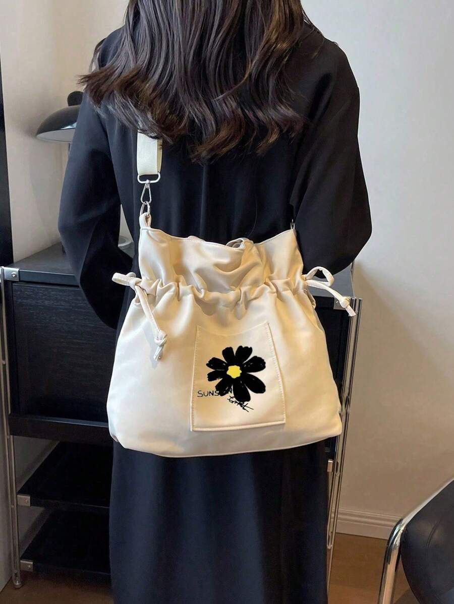 Fashion Floral Print Large Capacity Crossbody Bag For Women