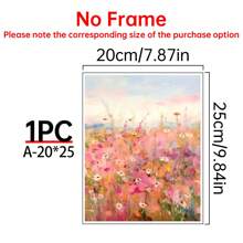 1 szt. Różowy wiosenny dziki kwiat botaniczny plakat artystyczny bez ramki nowoczesny współczesny styl - estetyczny kolorowy kwiat boho obraz na płótnie wydruk do wystroju Cottagecore, minimalistyczny kwiatowy obraz ścienny, poziomy wydruk artystyczny tuszem na powierzchni płótna