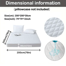 1 件防水床垫保护套，超柔软绗缝床垫套，透气无噪音，可机洗，适用于卧室、酒店、客房、宿舍（无枕套） - 白色 - 查看 14