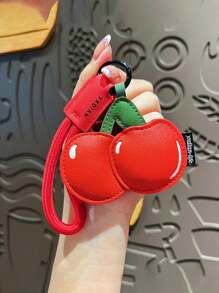 New Creative Cherry-Shaped Leather Keychain Accessory Summer Lanyard - Multicolor - View 3