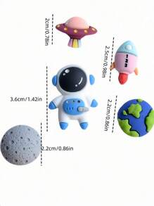 5 nam châm hình phi hành gia dán tủ lạnh, hình dán hoạt hình 3D chủ đề không gian sáng tạo, thích hợp cho tủ lạnh, bảng trắng (Kích thước phi hành gia: 3.6cm/1.42in, các hình khác: 2cm-2.5cm, kích thước tương đối nhỏ - Không nên mua) - Nhiều màu - Xem 4