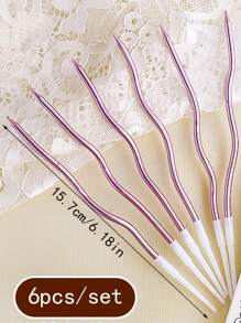 6pcs/Set Romantic Party Curved Gold Plated Spiral Candles For Birthday Cake Decoration