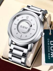DOM Men's Watch, Magnetic Techology Faceless Leather/Steel Band Quartz Waterproof Wristwatch Brand - Quartz Watches - View 5