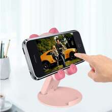 1pc ABS Mother's Day Gift Creative Cute Animal Phone Stand Cartoon Desktop Stand Live Streaming Tablet Slouchy Stand Portable Folding Lift Stand Multi Functional Phone Stand Adjustable Tablet Stand Slouchy Artifact Suitable For Travel Recording, Life, Mobile Live Streaming, TV Watching, Online Classes, Etc