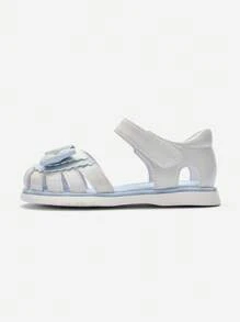 Balabala Girls' Non-Slip Sandals, Sweet & Secure First-Walker Shoes - White and Blue - View 2