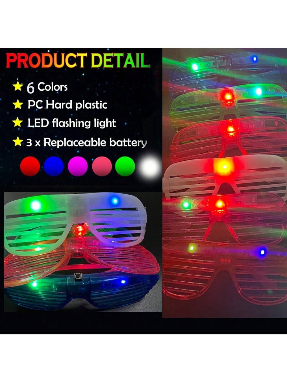 نظارات ضوئية متألقة بألوان النيون، نظارات اغلاق ال...