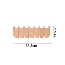 1 szt. Drewniany wieszak ścienny na ubrania, nowoczesny organizer wiszący w stylu fortepianu na ubrania, klucze, czapki, ręczniki, wieszak oszczędzający miejsce w przedpokoju (montaż przykręcany lub bezśrubowy)