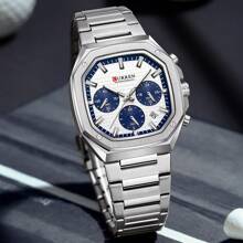 CURREN Men's Multi-Function Chronograph Business Casual Stainless Steel Strap Waterproof Calendar Wrist Watch, Gift For Men - Multicolor - View 7