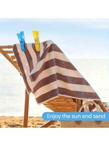 8/4/1pc Large Beach Towel Clip, Beach Chair Clip, Plastic Clip, Cruise Beach Chair Towel Clip, Hanger, Windproof Chair Clip, And Quilt Drying Clip - Plastic Clips For Outdoor Use To Prevent Your Towels From Being Blown Away - Multicolor - View 4