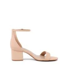 Women Low Chunky Heeled Sandals Classic Open Toe Ankle Strap Summer Heeled Sandals With Adjustable Buckle For Daily Work Wedding Party - Nude - View 10