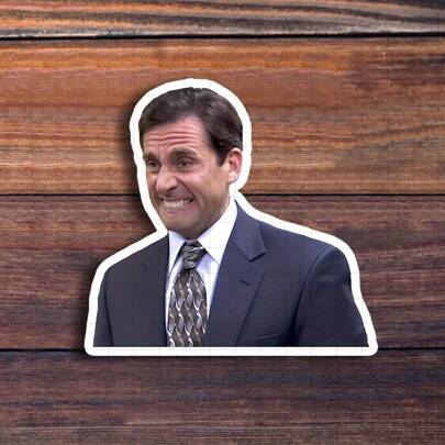 3-Inch "Vinyl Sticker Featuring Iconic Character For Fans Of Pop Culture, Office Humor, And TV Show Enthusiasts; Perfect For Laptop, Water Bottle, Notebook, And Desk Decor; Ideal As Meme Sticker, Humorous Sticker, And Retro Sticker; Add Personalized To Your Workspace, Celebrate Your Favorite Show, Or Gift To A Fan; Great For Adults Who Enjoy Comedy, Nostalgia, And Iconic Quotes."