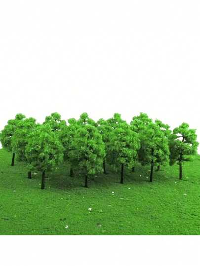 10/30pcs Mini Green Plastic Trees, Suitable For Model Railway And Desktop Landscape Decoration - Realistic Artificial Green Plants, Ideal For Hobbyists, Playground Scenes And Creative Displays
