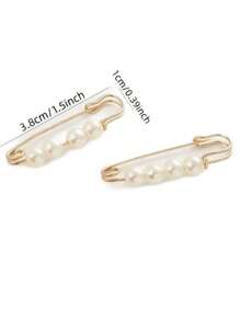 [2025 Summer]10pcs Pearl Pins Brooch - Gold Tone With Black White Beads, Adjustable Clothing Clips For Summer Dresses, DIY Crafts & Fashion Accessories,Bridal Emergency Kit Essential,Beach Festival Ready