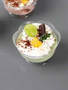 4/8pcs Ice Cream Cup, Summer Drink Cup, Ice Cream Cup, Cake Dessert Cup, Suitable For Summer Baking Birthday Party Wedding Dessert Table Cold Drink Cup Coffee Cup Dessert Cup Mousse Dessert Cup Plastic Dessert Cup Reusable - Transparent - View 5