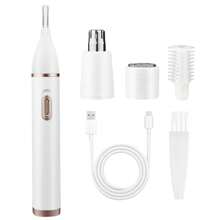 Conduroma 女士眉毛修剪器三合一电动面部脱毛器，男女通用鼻毛修剪器，可充电便携式面部剃须刀，适用于鼻子、耳朵、眉毛、桃色绒毛、嘴唇和下巴。