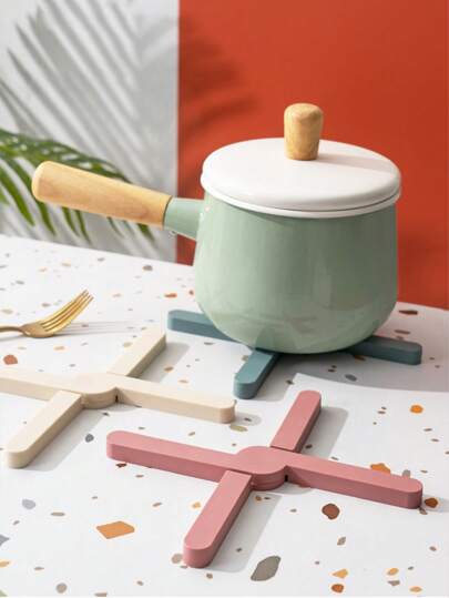 1pc Foldable Cross Design Insulation Pad,Heat-Resistant Folding Pad,Foldable Insulation Pad,Home Kitchen Pot Pan Cup Dish Insulation Pad, Heat Resistant Tableware Mat,Cross Folding Pot Mat