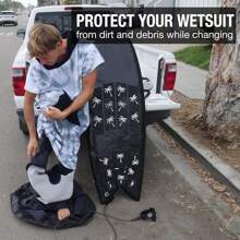 1 件套海滩收纳袋、便携式潜水服更换垫、抽绳泳衣干燥袋、快速更换游泳和冲浪装备收纳袋，配有可调节肩带，适用于冲浪露营度假海滩活动、海滩清洁配件、海滩必需品、泳池浮板