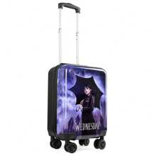 Wednesday Suitcase Hard Shell 4 Spinner Wheels Extendable Handle 49 X 33 22cm 30L Capacity Travel Essentials - Multicolor - View 1