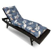 Outdoor Folding Lounger Chair Cushion Recliner Rocking Chair Sofa Mat Deck Chair Cushion For Yard Patio Beach Pool Deck For Outdoor Folding Chaise Lounge Chair Cushion For Beach Sunbathing Patio - 藍白色 - 查看 5