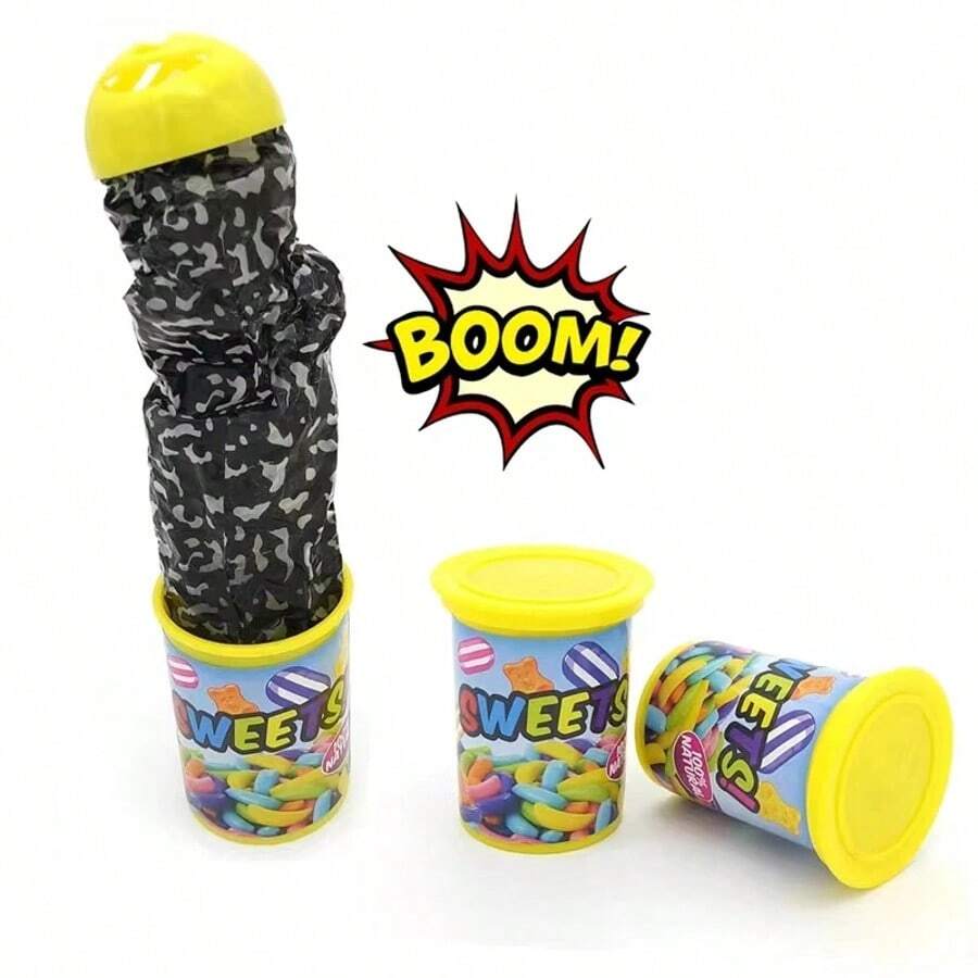 恶搞搞笑惊吓小甜糖果恐怖玩具搞笑派对游戏新奇惊喜恶作剧笑话趣味经典玩具，尖叫恶搞玩具惊吓糖果盒蛇桶火箭桶尖叫 - 彩色 - 查看 1