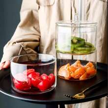 Glass Salad Bowl, Heat-Resistant Transparent Bowl With Lid, Small & Large Size, Fruit Bowl, Tableware Set