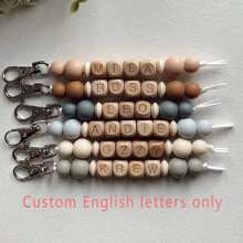 1 Pc Customized Round Silicone Bead Keychain, Personalized English Letters, Name Keychain, Bag Accessories, Gifts For Relatives And Friends