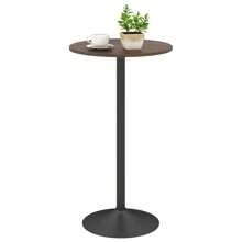 Round Top Pub And Bar Table Standing Bistro Table With MDF Top & Black Leg - Brown - View 1