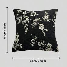 1 件雪尼尔奢华墨水飞溅双色波西米亚风格装饰抱枕套，适用于沙发、客厅、陈列室 - 黑與白 - 查看 2