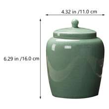PRETYZOOM 1pc Tea Food Storage Canister Chinese Ceramic Tea Canister Ceramic Spaghetti Container Ceramic Airtight Lid Canister Pasta Containers Ru Kiln Ceramics Large