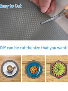 1 卷黑色点状搁板衬垫、防滑橱柜衬垫、透明无粘性抽屉衬垫、防水 EVA 冰箱衬垫、易于切割，适用于搁板、桌子、橱柜、厨房和搁板衬垫、抽屉垫、橱柜衬垫、冰箱衬垫 - 灰色 - 查看 2