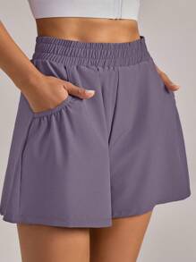 VUTRU 1 pieza VUTRU Pantalón corto con cintura elástica y bolsillos, ligero para yoga, estudio y gimnasio en verano