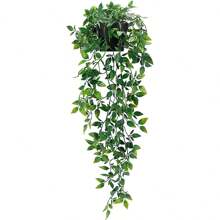1PC Artificial Hanging Plant, Fake Hanging Plant, Potted Green Plant, Artificial Eucalyptus, Mandala Vine Potted Plant, Suitable For Indoor And Outdoor Decoration Of Family Gardens, Weddings, Parties, UV Resistant Greening, Fake Decorative Flowers, Leaves, Tropical Leaves, Suitable For Weddings, Gardens, Courtyards, Window Boxes, Farmhouse Decoration, Green Fake Plants, Valentine's Day Party Decoration, Valentine's Day, Gifts