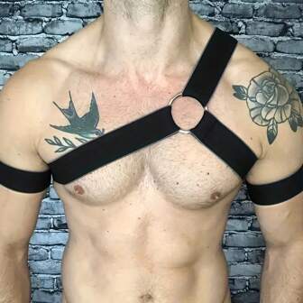 Indumenti di contenimento alla moda per uomo con fascia elastica regolabile, legati con fascia elastica a corsetto, indumenti di contenimento sexy e divertenti che esaltano i muscoli, adatti per fitness