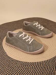 Giày thể thao vải mềm thoáng khí nhẹ, thoải mái, không mài mòn, thời trang xuân/hè mới cho nữ, giày thể thao mũi rộng - xanh quân đội - Xem 10