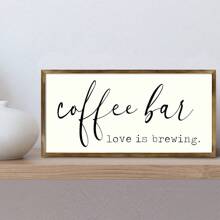 1 pieza de Letrero de madera al estilo de la granja para café - Carteles y placas decorativas para amantes del café - Arte de pared rústico, decoración de bar de café, accesorios de estación de café, pintura de paneles de madera, regalo de inauguración de casa nueva, citas para sala de estar, dormitorio, decoración maximalista de pasillo, pósters modernos