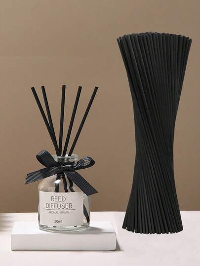 100pcs Black Rattan Diffuser Sticks, 7 Inch Black Fiber Fragrance Sticks - Black Rattan Diffuser Sticks For Home, Office, Spa And Bedroom