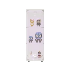 Vetrina in vetro, 125 x 42 x 36 cm con 3 ripiani, vetrine per soggiorno, vetrina in vetro a LED, 1 anta con serratura, vetrina per collezioni di vetrine in piedi per camera da letto, ufficio