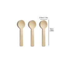 10/50/100pcs Disposable Wooden Round-Headed Spoons, Mini Spoons, Wood, Used For Dessert Spoons, Ice Cream Spoons, Cake Spoons, Graduation Party Supplies, Birthday, Wedding, Camping Meal, Concave Tip, Christmas, Easter, Halloween, Mother's Day And Other Festivals