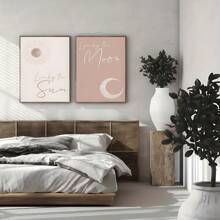 2 carteles de lienzo, Vive al sol, ama a la luna, estilo simple, decoración del hogar, decoración de pared, decoración de habitación, sala de estar, dormitorio, decoración, restaurante, regalo, sin marco, decoración del hogar, decoración de habitación moderna y estética, carteles para la habitación, arte de pared de lienzo, artículos de decoración de habitación