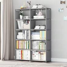 Multi-Tier Storage Shelf With Rear Cloth Rack, Easy Assembly Freestanding Bookshelf, Suitable For Bedroom, Student Dormitory - Multicolor - View 1