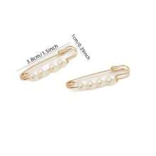 [2025 Summer]10pcs Pearl Pins Brooch - Gold Tone With Black White Beads, Adjustable Clothing Clips For Summer Dresses, DIY Crafts & Fashion Accessories,Bridal Emergency Kit Essential,Beach Festival Ready