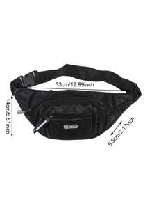 1pc Universal Nylon Sports Fanny Pack For Men & Women - Solid Color, Non-Waterproof, Zippered Waist Bag With Adjustable Strap For Hiking, Travel, Camping, Running & Outdoor Activities