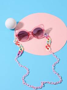 1 PC Girls 9-14Y Acrylic Cute Cartoon Fashion Eyeglasses And 1 PC Bohemian Ring Clasp Eyeglasses Chain For Holiday Outings And Holiday Gifts - Multicolor - View 13