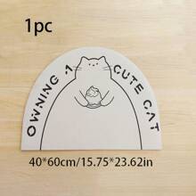 1 PC Diatomite Cat/Dog Lover Gift And Dog/Cat Mom Love Pet Feeding Mats With Cute Cartoon Paw Prints - Non-Slip Absorbent Silica Gel Dog Lover And Dog Mom Love Cat Lover And Cat Mom Love Bowl Mat, Quick-Dry Waterproof & Easy Clean Food Tray For Messy Eaters, Floor Protector