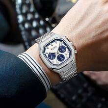 CURREN Men's Multi-Function Chronograph Business Casual Stainless Steel Strap Waterproof Calendar Wrist Watch, Gift For Men - Multicolor - View 8