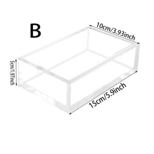 亚克力客用毛巾餐巾架，透明纸巾托盘，长方形餐巾架，适用于厨房、餐厅、浴室 - 透明 - 查看 12