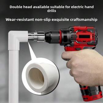 1/2" 3/4" waterleiding aftapapparaat Universele binnengat draadopener 1/2 inch 3/4 inch pijp PPR/PPE waterleiding huishoudelijk 1 inch draadopener PPR kraan - boor compatibele draadknipper voor pijpen Universele interne pijp aftaptool - 1/2" 3/4" PPR/PVC kraan voor elektrische boormachines Elektrische boorpijpkraan - 1/2" 3/4" universele draadknipper voor PPR/PVC thuisgebruik