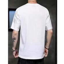 Camiseta de cuello redondo de moda para hombre, camiseta informal ajustada con estampado de moda,Playera Hombre, Slim Fit Tacto Extra Suave - Blanco - Ver 6