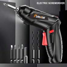 This Multi-Functional Rechargeable Electric Screwdriver Tool Set Features A Cordless Drill With Forward And Reverse Rotation Functions. It Can Be Used Continuously And Has An Unimaginable Power Output. It Comes With A Socket And A Screwdriver Bit. It Can Drill Holes And Is Suitable For DIY Electrical Appliance Repair. It Is A Beautiful Gift For Your Husband Or Friends - Black - View 2